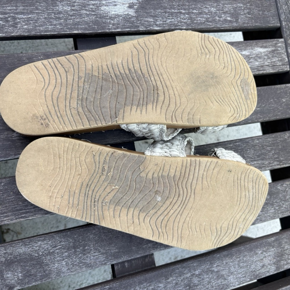 Reef Women 9 Tan Slide Sandal Boho Beach Cushion Vista FAIR Condition - Picture 13 of 16